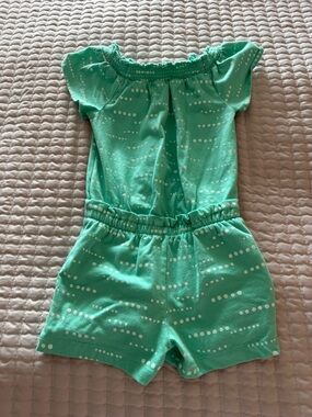 Cat & Jack Mint Green Dot-Print Short Romper